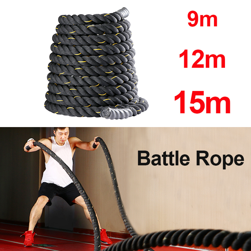 9M/12M/15M Fitness Battle Rope - đánh giá và giá Crossfit Equipment